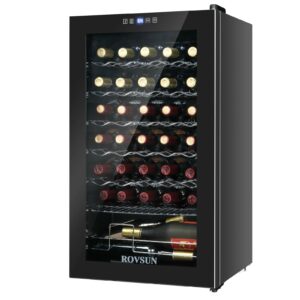 ROVSUN 34-Bottle Wine Cooler Refrigerator with Digital Display