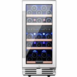 BODEGA 15-Inch 30-Bottle Dual Zone Wine Cooler