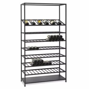 Wine Enthusiast 150-Bottle Iron Wine Rack with Display Shelf
