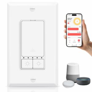 greencycle Smart Dimmer Switch, Single Pole, Wi-Fi, No Hub Required (Neutral Wire Required)