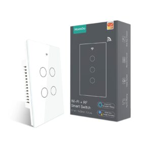 MoesGo Smart Light Switch 4-Gang (Wi-Fi, Touch, Neutral Wire Required)