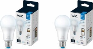 WiZ Connected A19 60W Dimmable LED Smart Bulb (2-Pack)