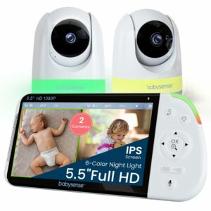 Babysense MaxView PRO Baby Monitor with 2 Cameras, 5.5-Inch Screen