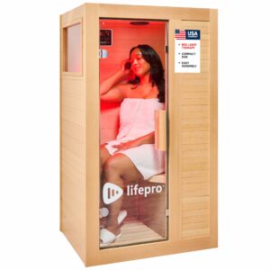 LifePro Rejuvacure 1-Person Far Infrared Sauna with 7 Heaters & Chromotherapy
