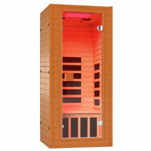 springspa 1-Person Infrared Sauna with Red Light Therapy and Bluetooth