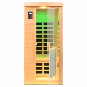 SALUSHEAT 1-Person Infrared Sauna 1460W Hemlock (Ultra Low EMF)