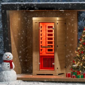 ENSTVER Infrared Sauna 5.4Ft 1-Person Low EMF 1240W