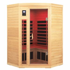SALUSHEAT 2-3 Person Corner Sauna Far Infrared Hemlock