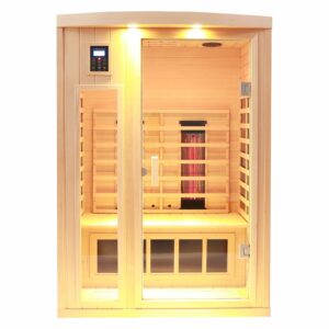 KUNSANA 2-Person Infrared Sauna with Ceramic Heaters and Chromotherapy