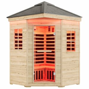 Albott 4-Person Outdoor Infrared Sauna 2850W Low EMF