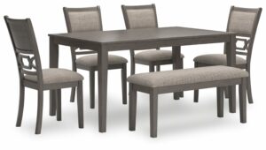 Signature Design by Ashley Wrenning Dining Table Set with 4 Chairs and Bench