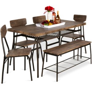 Best Choice Products 6-Piece 55in Dining Set with Table, Bench, 4 Chairs
