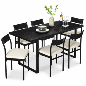 Best Choice Products 7-Piece Dining Set with Upholstered Chairs