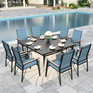 Sophia & William 8-Person Patio Dining Set with 60-Inch Square Table
