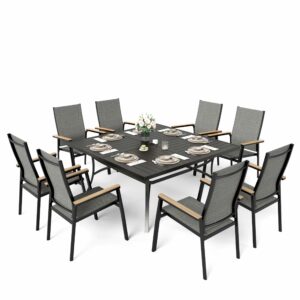Sophia & William 8-Person Patio Dining Set with 60-Inch Square Table