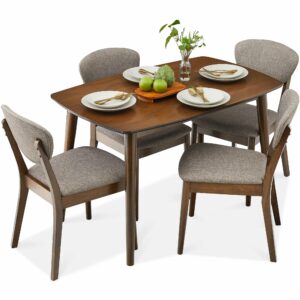 Best Choice Products 5-Piece Dining Set, Mid-Century Modern Table & Chair Set