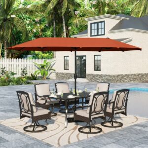 Sophia & William 8-Piece Patio Set with 60-Inch Table and 13ft Umbrella