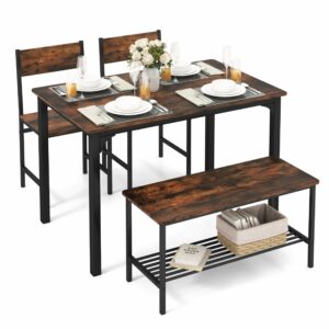 Tangkula 43-Inch Dining Table Set (4-Piece)