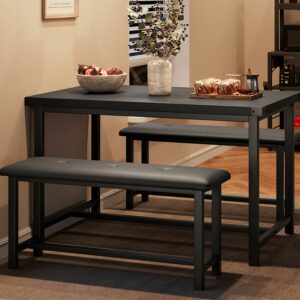 IDEALHOUSE 3-Piece Dining Table Set with Bench