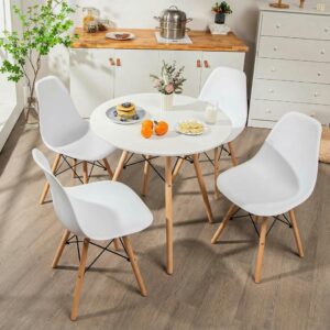 Tangkula 5-Piece Round Dining Table Set for 4