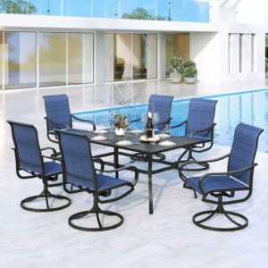 MFSTUDIO 7-Piece Patio Dining Set with 60-Inch Table
