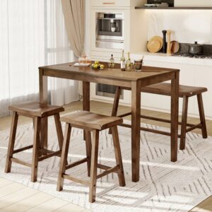 PHI VILLA Counter Height Dining Table Set for 4 with Bench
