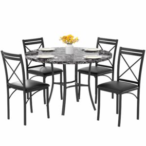 VECELO 5-Piece Dining Table Set for 4