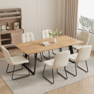 ZckyCine Expandable Dining Table Set for 6 (63"-79")