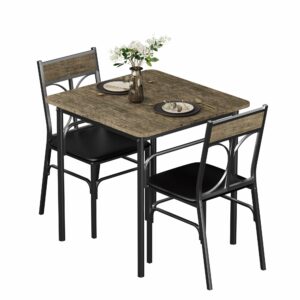 VECELO 3-Piece Dining Table Set for 2
