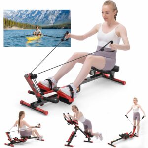 HiFast 4-in-1 Foldable Rowing Machine with 3-Level Resistance