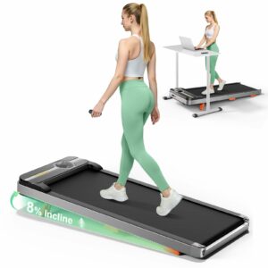 TREAFLOW 2.5HP Under Desk Treadmill with Incline (265 lbs Capacity)