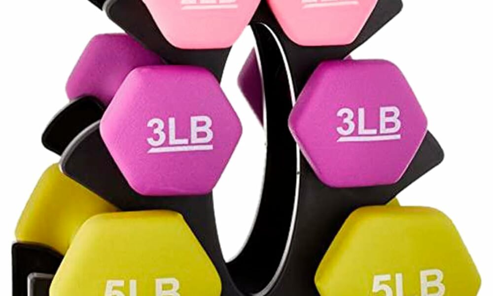 Amazon Basics Neoprene Dumbbell Set (2, 3, 5-Pound) product image