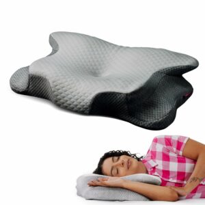IWS I WANNA SLEEP Cervical Neck Pillow with Memory Foam and Activated Charcoal