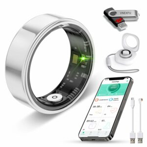VNEXFU Smart Ring Health Tracker with Heart Rate, Blood Oxygen, and Sleep Monitor