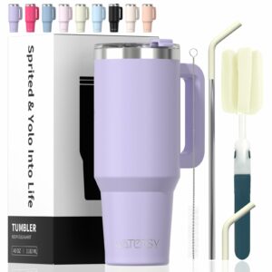 WATERSY 40oz Insulated Tumbler with Straw and Handle