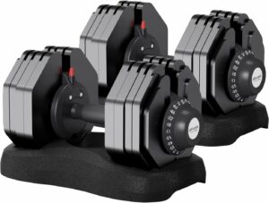 ATIVAFIT Adjustable Dumbbell Pair 88LBS 12-in-1 Quick Dial