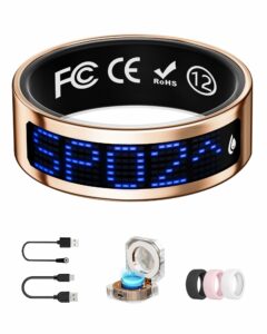 UniJethro 12# Smart Ring with Display Heart Rate Sleep Monitor