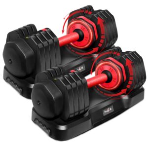 Yes4All 5-in-1 55LB Adjustable Dumbbells (Pair)