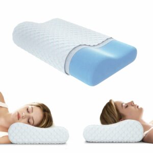 AMICLIBER Contour Pillow for Neck Pain Relief - Ergonomic Cervical Orthopedic Bed Pillow