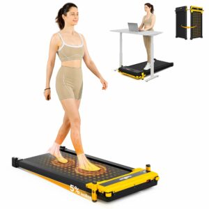 THERUN Dual-Side 2-in-1 Walking Pad Treadmill with Incline