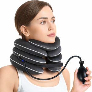 AUVON Inflatable Neck Stretcher for Cervical Traction, Cervical Stretcher with 3-Layer Design in Varying Sizes for Instant Relief, Neck Brace Pillow for Neck Support, Decompression Home Use, M Size product image