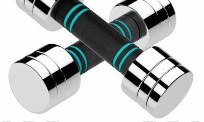 LIFERUN Steel Adjustable Dumbbell Set of 2, 5/10/15lb Free Weights Dumbbells Set, Non-Slip and Comfortable Foam Handle, Adjustable Dumbbells Weights Set for Home Gym Office Exercise 5lbx2 product image