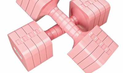 16LBS/20LBS Dumbbells Sets Adjustable Dumbbell Set Hand Weights for Women Men Free Weights Dumbbells Set Exercise Fitness dumbbell sets of 2 for Home Gym Workout Strength Training Equipments Pink 8LB Each [16 LBS Pair] product image