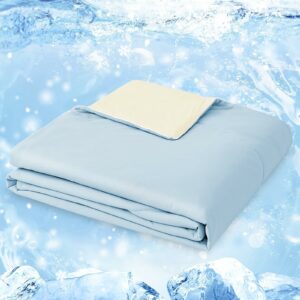 Style Quarters Cooling Comforter Queen Size, Lightweight Summer Comforter for Hot Sleepers and Night Sweats, Reversible Breathable Cool Blanket, 90"x90" Blue&Yellow Coastal Lemon Queen(90"x90") product image