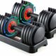 25/55 lbs Pair Adjustable Dumbbells Set, Adjustable Weights Dumbbells Set for Men and Women with Anti-Slip Fast Adjust Weight by Turning Handle,Black Dumbbell with Tray 55lbs Pair product image