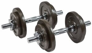 Signature Fitness Contoured Handle Cast Iron Adjustable Dumbbell Weight Set,Gray product image