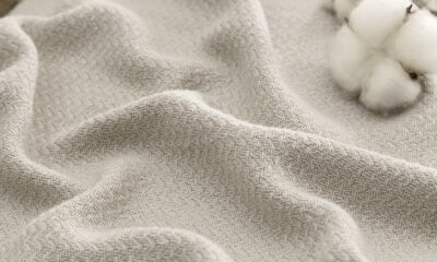Bedsure GentleSoft 100% Cotton Blanket Queen Size for Bed - Breathable and Lightweight, Soft Cozy Textured Herringbone Woven Blanket for Summer, Linen Beige, 90x90 inches 01 - Linen Beige Queen (90" x 90") product image