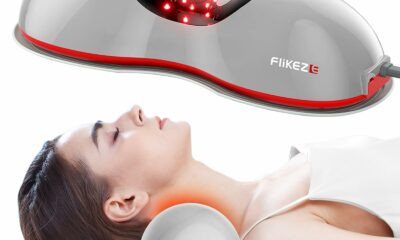 Heated Neck Stretcher with Red Light Therapy, Wireless Cervical Traction Device for TMJ Pain Relief and Shoulder Relaxer, Neck Traction Massager Pillow for Home/Office Used, Grey product image