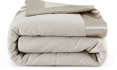 COMFLIVE Down Alternative Blanket - Queen Size Blanket with Satin Trim - Bed Blanket for All Seasons - Winter Summer Comfort Soft 90"x90" (Light Gray, Full/Queen) Light Gray Full/Queen product image