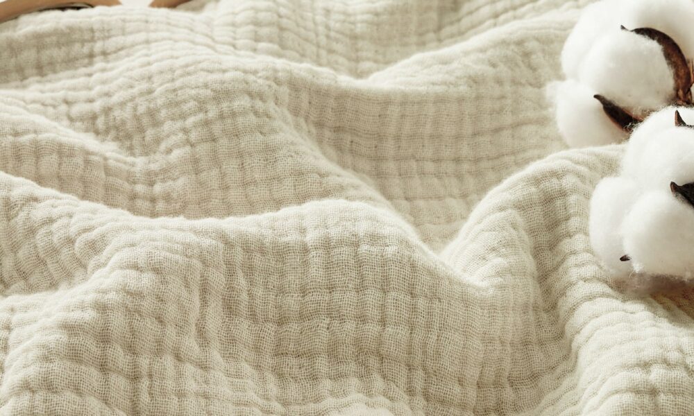 Bedsure 100% Cotton Muslin Blankets for Adults Large Throw 50x70 Inches - 4-Layer Breathable and Lightweight, Soft Boho Gauze Muslin Cotton Blanket for Couch Decor Travel Summer, Linen Beige 01 - Beige Throw XL (50" x 70") product image